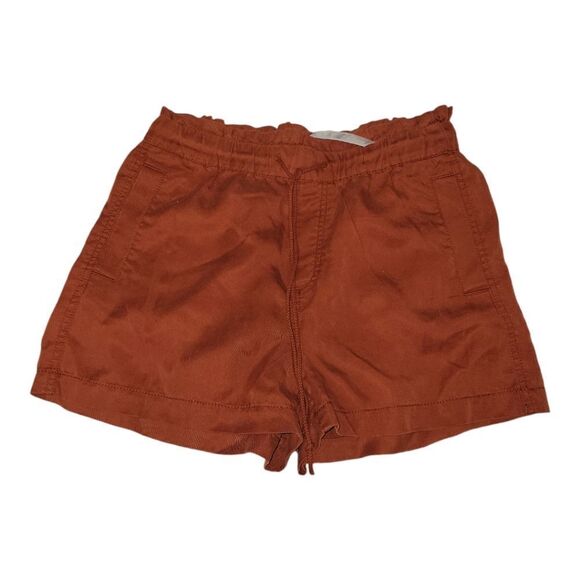 LOFT Rust Colored High Rise Paper Bag Pull On Shorts Size S NWT - Picture 1 of 5